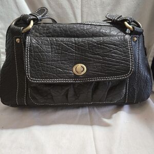 Sophia Visconti Black Leather Shoulder Bag EUC